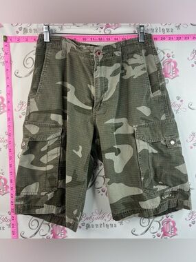 Kirra shorts long cargo camouflage pockets Olive Camo Men's Cargo Shorts